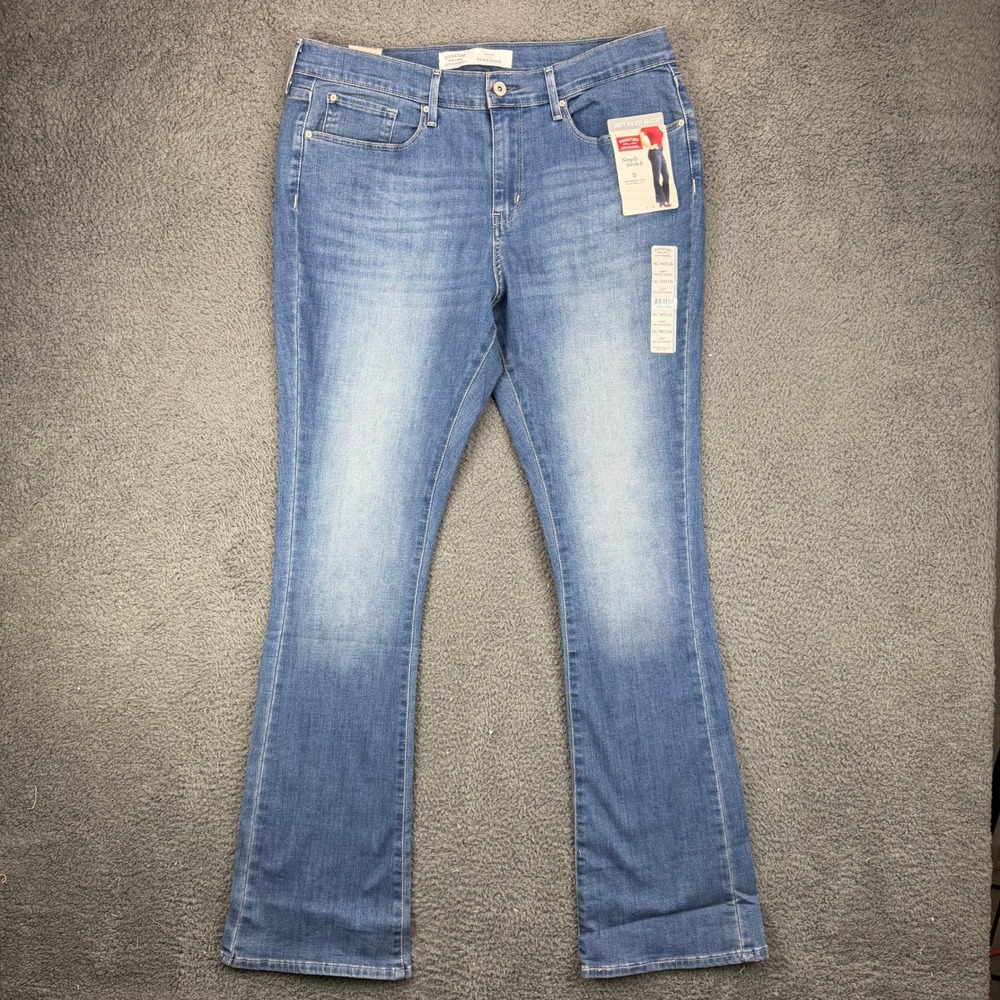 Signature Levi Strauss Curvy Mid Rise Bootcut Jeans 16L 33x34 Simply Stretch